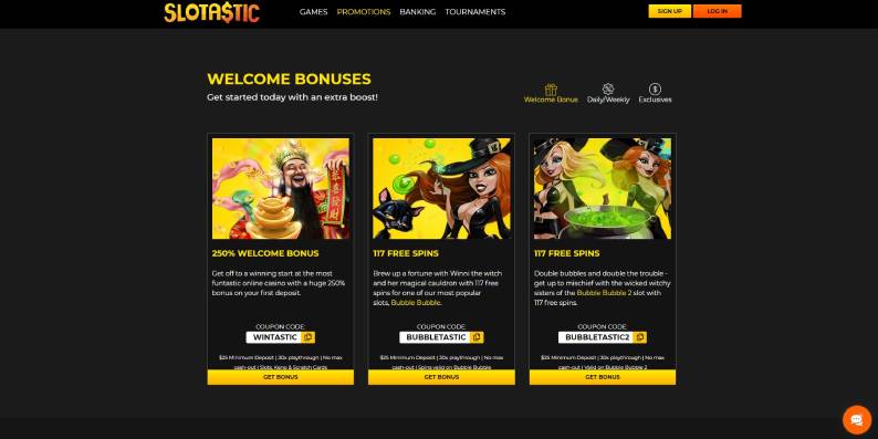 Slotastic Casino Bonuses