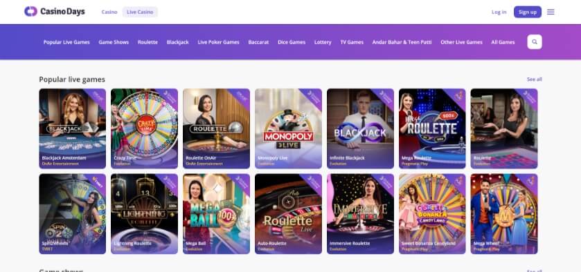 Casino Days Live Casino